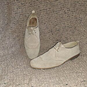 HESCHUNG-Beige Suede Brogue Lace Up Loafers-Size 7.5 UK/9 US-Very Good